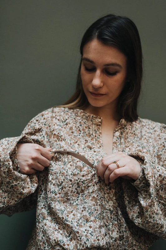 Flowers Blouse - Maternity & Nursing