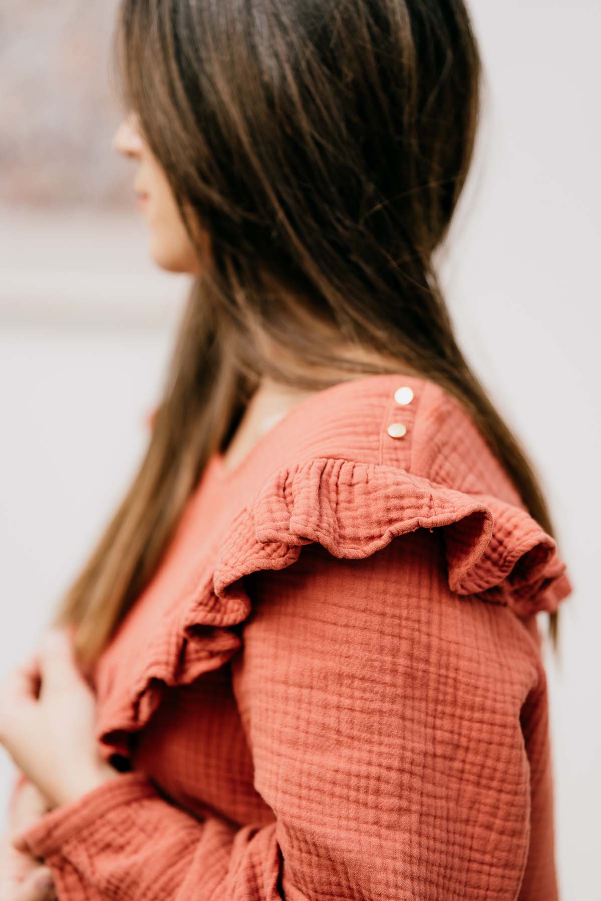 Terracotta Blouse - Maternity & Nursing