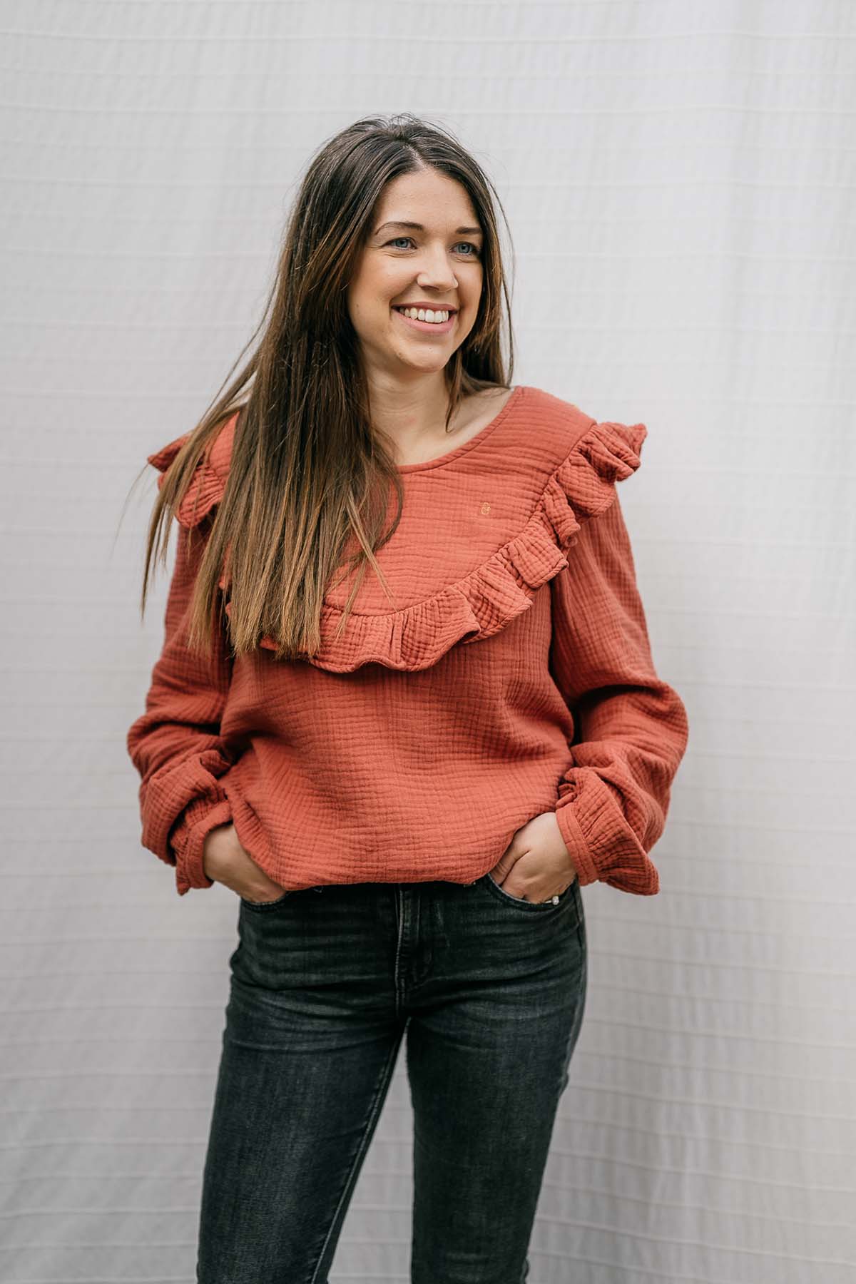 Terracotta Blouse - Maternity & Nursing